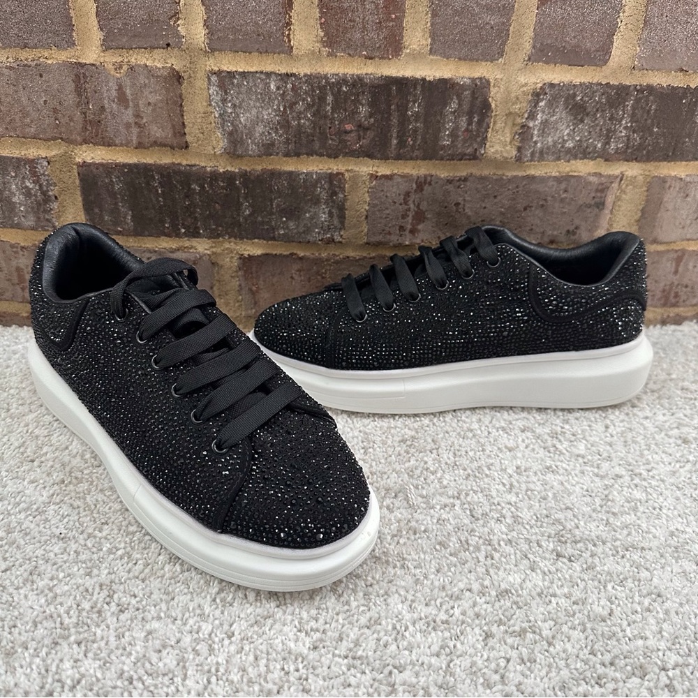 Berness Embellished Chunky Sole Black Sneakers